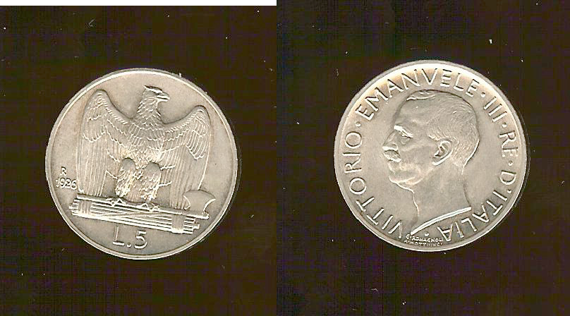 ITALIE 5 Lire Victor Emmanuel III 1926 FDC